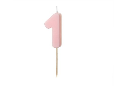 Świeczka urodzinowa Cyferka 1, różowa, 5,5cm Partydeco Świeczka urodzinowa Cyferka 1, różowa, 5,5cm Partydeco