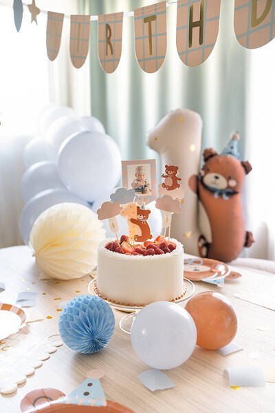 Świeczka urodzinowa Cyferka 1 z misiem, 7 cm Partydeco Świeczka urodzinowa Cyferka 1 z misiem, 7 cm Partydeco