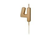 Świeczka urodzinowa Cyferka 4, złota, 5,5cm Partydeco Świeczka urodzinowa Cyferka 4, złota, 5,5cm Partydeco
