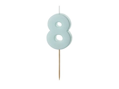 Świeczka urodzinowa Cyferka 8, jasny niebieski, 5,5cm Partydeco Świeczka urodzinowa Cyferka 8, jasny niebieski, 5,5cm Partydeco
