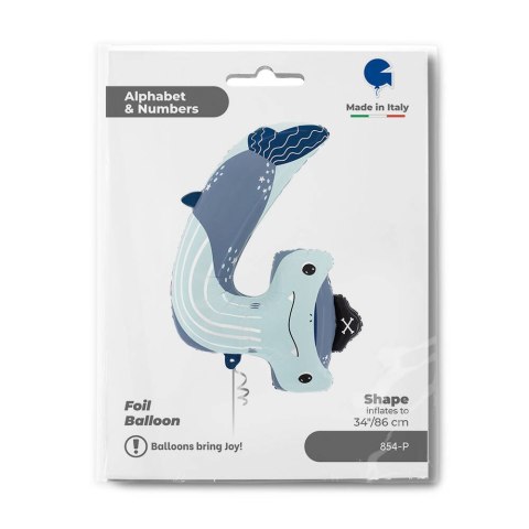 Balon Foliowy Cyfra 4, Rekin, 97cm Grabo Grabo Balon Foliowy Cyfra 4, Rekin, 97cm Grabo Grabo