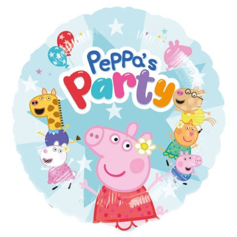 Balon Foliowy okrągły Świnka Peppa, Peppa's Party, 43 cm Flexmetal Balon Foliowy okrągły Świnka Peppa, Peppa's Party, 43 cm Flexmetal
