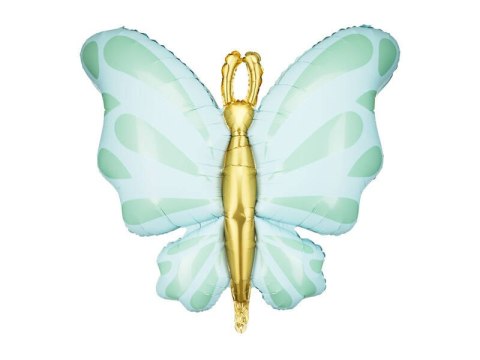 Balon foliowy Motyl, miętowy, zielony, 69x69 cm Partydeco Balon foliowy Motyl, miętowy, zielony, 69x69 cm Partydeco