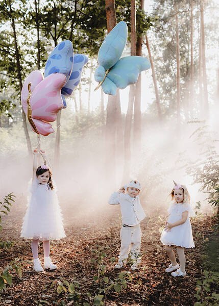 Balon foliowy Motyl, niebieski, 69x69 cm Partydeco Balon foliowy Motyl, niebieski, 69x69 cm Partydeco