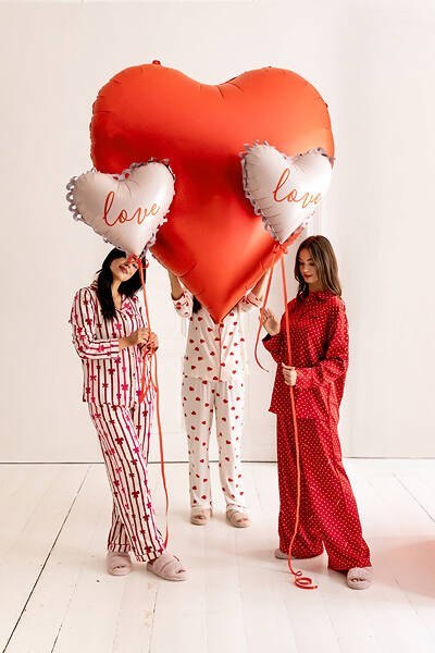 Balon foliowy Serce, Love, Walentynki, 50x47cm Partydeco Balon foliowy Serce, Love, Walentynki, 50x47cm Partydeco
