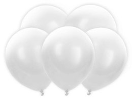 Balony świecące LED 30 cm, białe, 5szt Partydeco