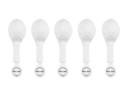 Balony świecące LED 30 cm, białe, 5szt Partydeco