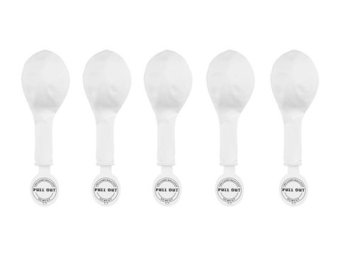 Balony świecące LED 30 cm, białe, 5szt Partydeco Balony świecące LED 30 cm, białe, 5szt Partydeco