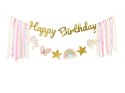 Baner Happy Birthday Jednorożec, 230x17.5 cm Partydeco