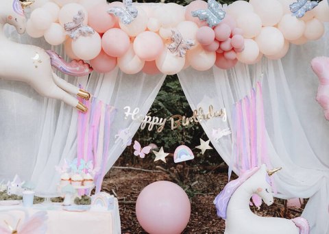 Baner Happy Birthday Jednorożec, 230x17.5 cm Partydeco Baner Happy Birthday Jednorożec, 230x17.5 cm Partydeco
