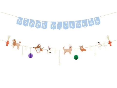 Baner Happy Birthday Pieski, 210 cm Partydeco Baner Happy Birthday Pieski, 210 cm Partydeco