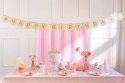 Baner filcowy Happy Birthday, różowy, 3m Partydeco