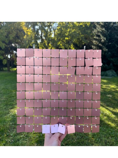 Panel cekinowy, kwadraty, cekiny, różowe złoto, rose gold, 30x30cm Partydeco Panel cekinowy, kwadraty, cekiny, różowe złoto, rose gold, 30x30cm Partydeco