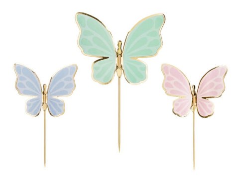 Toppery na tort Motylki, 9 x 6.5 cm Partydeco Toppery na tort Motylki, 9 x 6.5 cm Partydeco
