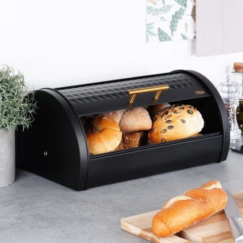 Chlebak Pojemnik na Pieczywo Chleb Metalowy Czarny VILDE 38 x 28,5 x 18 cm Chlebak Pojemnik na Pieczywo Chleb Metalowy Czarny VILDE 38 x 28,5 x 18 cm