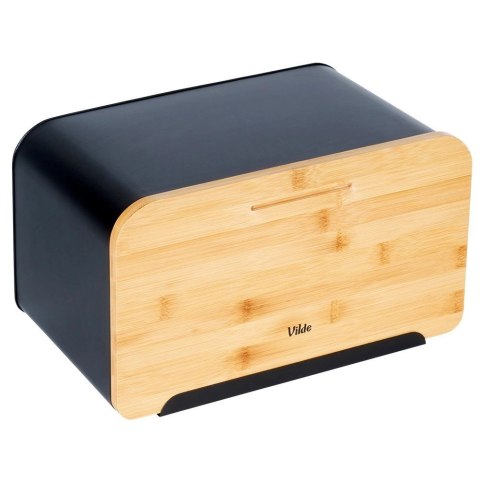 Chlebak Pojemnik z Deską Bambusową Metalowy Czarny VILDE 38 x 28,5 x 18 cm Chlebak Pojemnik z Deską Bambusową Metalowy Czarny VILDE 38 x 28,5 x 18 cm