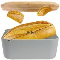 Chlebak z deską szary 33x18,5x12 cm