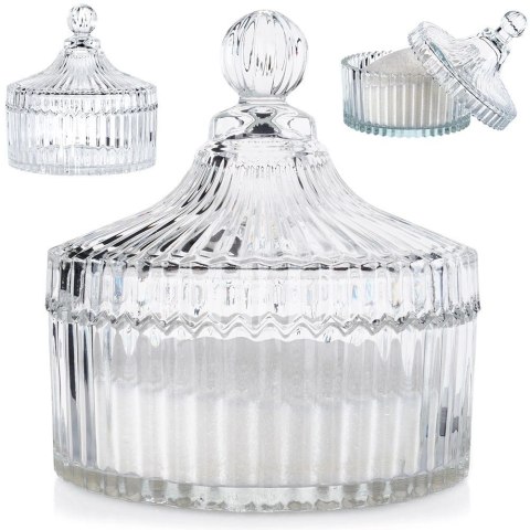 Cukiernica Cukierniczka Szklana Pojemna Kryształowa z Pokrywką ALPINA 500ml Cukiernica Cukierniczka Szklana Pojemna Kryształowa z Pokrywką ALPINA 500ml