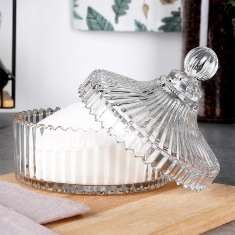 Cukiernica Cukierniczka Szklana Pojemna Kryształowa z Pokrywką ALPINA 500ml Cukiernica Cukierniczka Szklana Pojemna Kryształowa z Pokrywką ALPINA 500ml