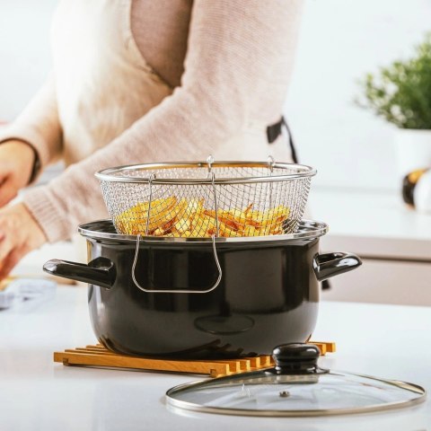 Garnek do frytek emaliowany z sitkiem i pokrywką 24,5 cm, 4 l Garnek do frytek emaliowany z sitkiem i pokrywką 24,5 cm, 4 l