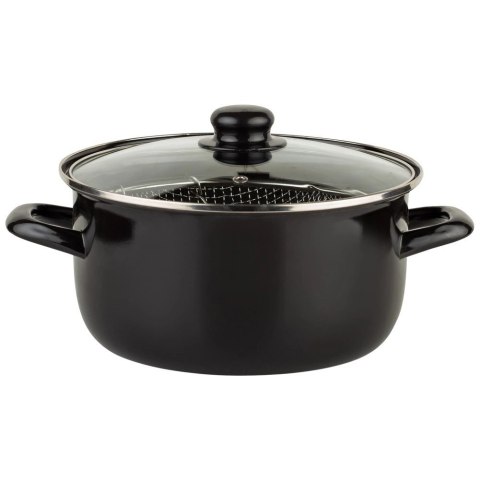 Garnek do frytek emaliowany z sitkiem i pokrywką 24,5 cm, 4 l Garnek do frytek emaliowany z sitkiem i pokrywką 24,5 cm, 4 l