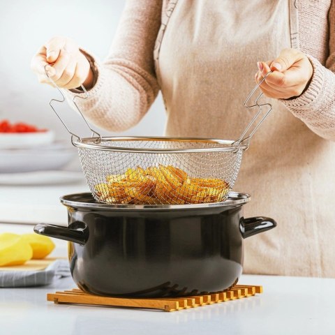 Garnek do frytek emaliowany z sitkiem i pokrywką 24,5 cm, 4 l Garnek do frytek emaliowany z sitkiem i pokrywką 24,5 cm, 4 l
