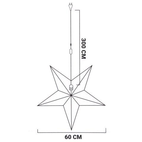 Gwiazda świecąca welurowa czarna wisząca 75 cm Gwiazda świecąca welurowa czarna wisząca 75 cm