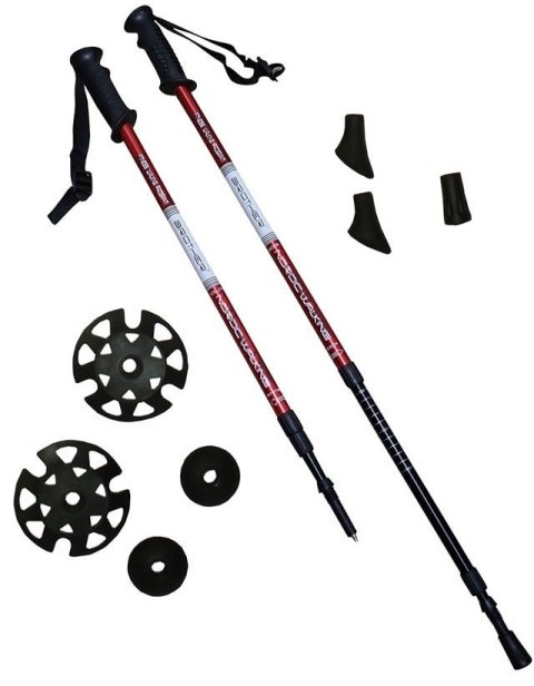 Kije Trekkingowe Regulowane ACRA 65 - 135 cm Czerwone Kije Trekkingowe Regulowane ACRA 65 - 135 cm Czerwone