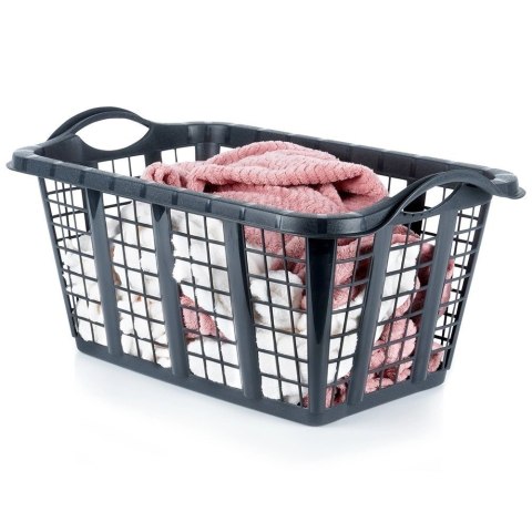 Kosz na pranie plastikowy czarny 37 l Kosz na pranie plastikowy czarny 37 l