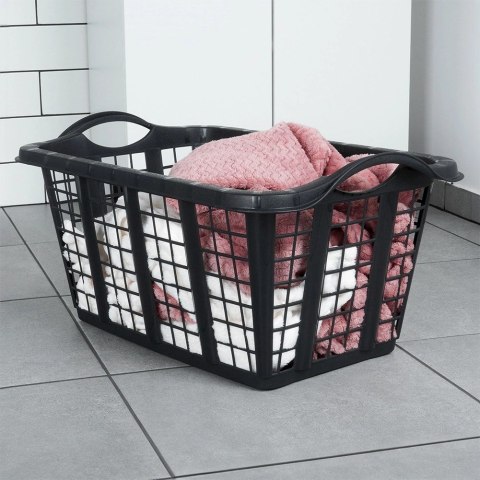 Kosz na pranie plastikowy czarny 37 l Kosz na pranie plastikowy czarny 37 l