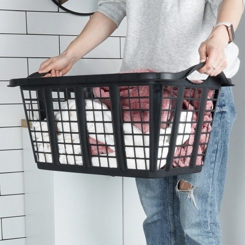 Kosz na pranie plastikowy czarny 37 l Kosz na pranie plastikowy czarny 37 l