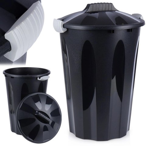 Kosz na śmieci plastikowy czarny 40 l Kosz na śmieci plastikowy czarny 40 l