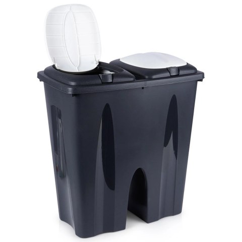 Kosz na śmieci plastikowy czarny podwójny 2x25 l Kosz na śmieci plastikowy czarny podwójny 2x25 l