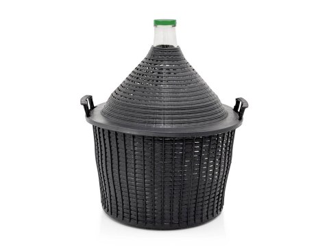 Balon na wino w koszu plastikowym 34l. Balon na wino w koszu plastikowym 34l.