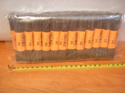 Sznurowadła 25par 90cm brązowe grube kręcone 1138 Sznurowadła 25par 90cm brązowe grube kręcone 1138