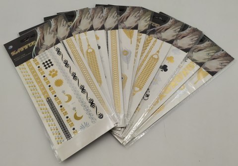 Tatuaż 12szt mały złoto-czarny 2295 FLASH TATTOO Tatuaż 12szt mały złoto-czarny 2295 FLASH TATTOO