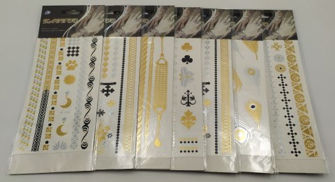 Tatuaż 12szt mały złoto-czarny 2295 FLASH TATTOO Tatuaż 12szt mały złoto-czarny 2295 FLASH TATTOO