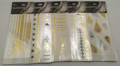 Tatuaż 12szt mały złoto-czarny 2295 FLASH TATTOO Tatuaż 12szt mały złoto-czarny 2295 FLASH TATTOO