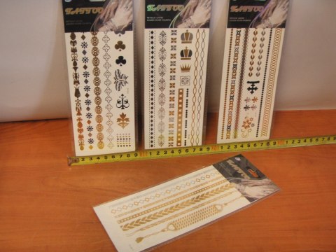 Tatuaż 12szt mały złoto-czarny 2295 FLASH TATTOO Tatuaż 12szt mały złoto-czarny 2295 FLASH TATTOO