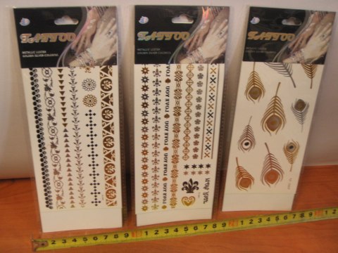 Tatuaż 12szt mały złoto-czarny 2295 FLASH TATTOO Tatuaż 12szt mały złoto-czarny 2295 FLASH TATTOO