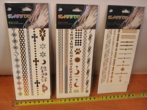 Tatuaż 12szt mały złoto-czarny 2295 FLASH TATTOO Tatuaż 12szt mały złoto-czarny 2295 FLASH TATTOO