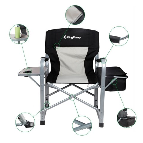 Krzesło Kempingowe Campingowe z Podłokietnikami KING CAMP Deluxe Ciemne Krzesło Kempingowe Campingowe z Podłokietnikami KING CAMP Deluxe Ciemne
