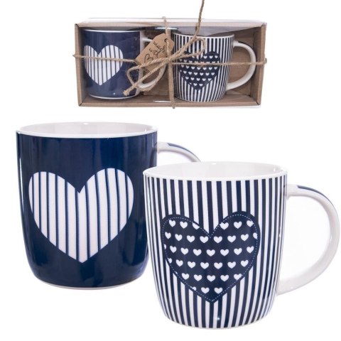 Kubek porcelanowy w serca zestaw komplet kubków do kawy herbaty 390 ml 2 sztuki Kubek porcelanowy w serca zestaw komplet kubków do kawy herbaty 390 ml 2 sztuki