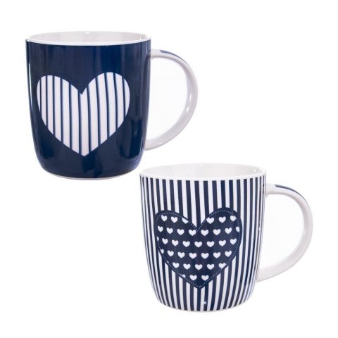 Kubek porcelanowy w serca zestaw komplet kubków do kawy herbaty 390 ml 2 sztuki Kubek porcelanowy w serca zestaw komplet kubków do kawy herbaty 390 ml 2 sztuki