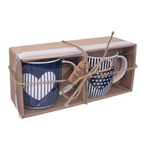 Kubek porcelanowy w serca zestaw komplet kubków do kawy herbaty 390 ml 2 sztuki Kubek porcelanowy w serca zestaw komplet kubków do kawy herbaty 390 ml 2 sztuki