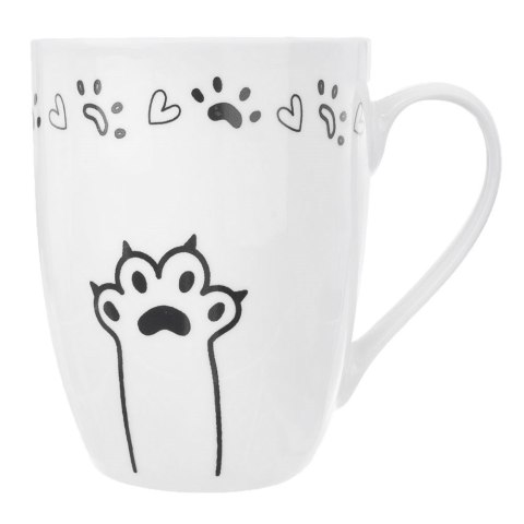 Kubek z uchem do kawy herbaty kakao ceramiczny dekor kot maskotka kotek zestaw 3 elementy Kubek z uchem do kawy herbaty kakao ceramiczny dekor kot maskotka kotek zestaw 3 elementy