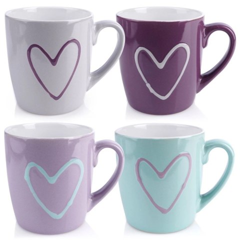 Kubki z Uchem do Napojów Kawy Herbaty Ceramiczne 350 ml 4 szt. Kubki z Uchem do Napojów Kawy Herbaty Ceramiczne 350 ml 4 szt.