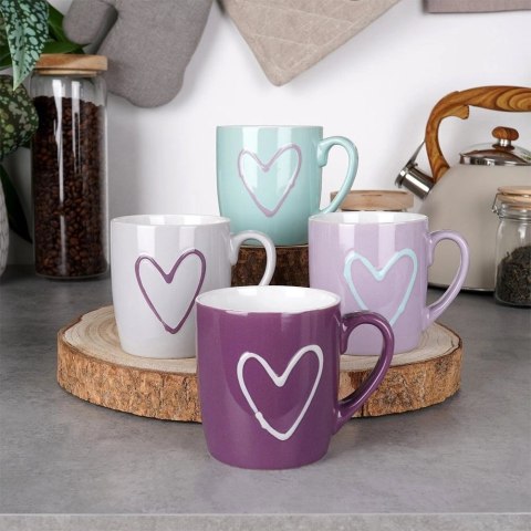 Kubki z Uchem do Napojów Kawy Herbaty Ceramiczne 350 ml 4 szt. Kubki z Uchem do Napojów Kawy Herbaty Ceramiczne 350 ml 4 szt.