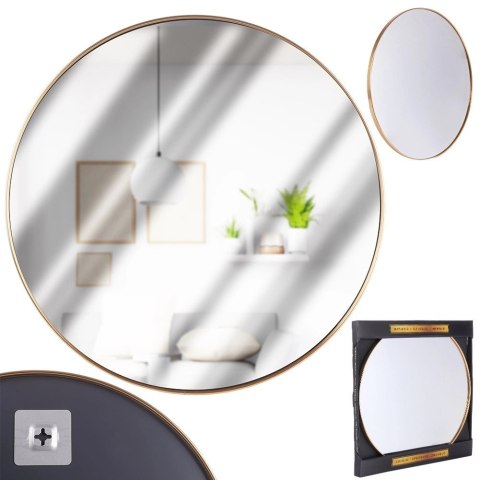 Lustro ścienne złote okrągłe 50 cm Lustro ścienne złote okrągłe 50 cm