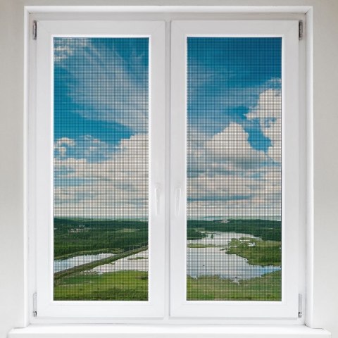 Moskitiera siatka na okno okienna owady komary 2 sztuki czarna 130x150 cm Moskitiera siatka na okno okienna owady komary 2 sztuki czarna 130x150 cm